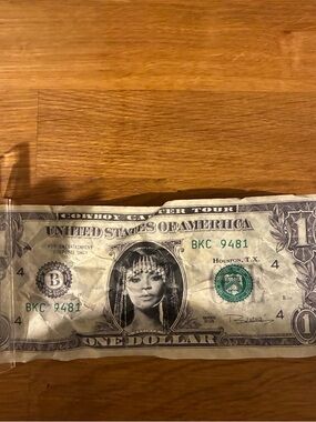 Beyonce Cowboy Carter Tour Merch One Dollar Bill